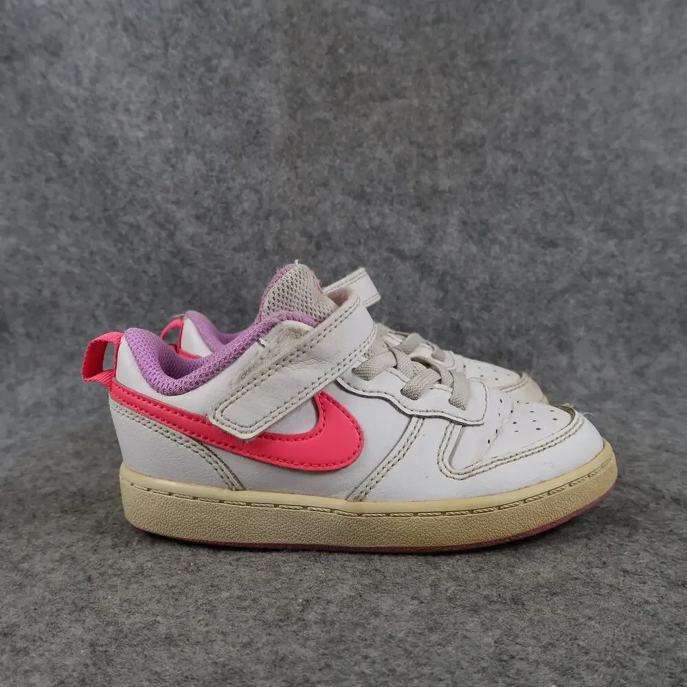 Nike Shoes Kids Toddler 9 Sneakers Court Borough Low Casual Trainer White Pink